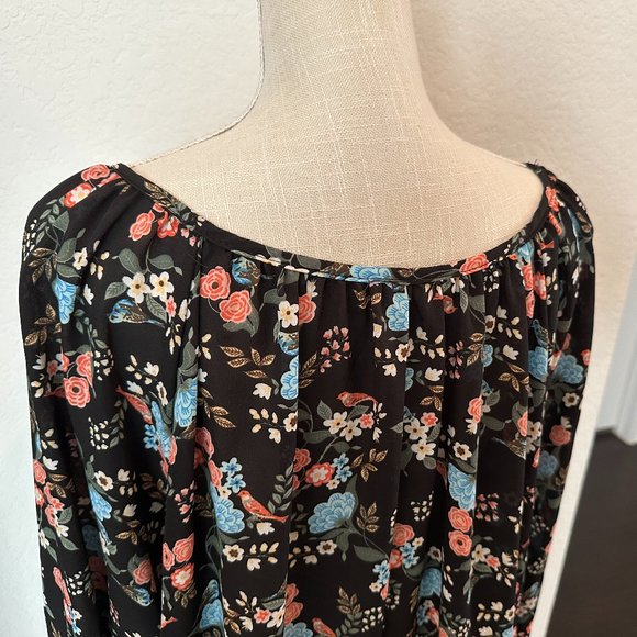 DIVIDE BY ZERO Flowy Boho Peasant Top - 3X - Picture 7 of 10